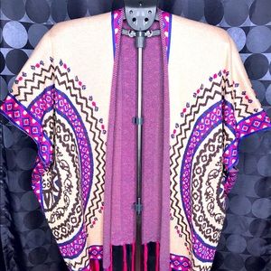 Multi colored Kaftan with fringe